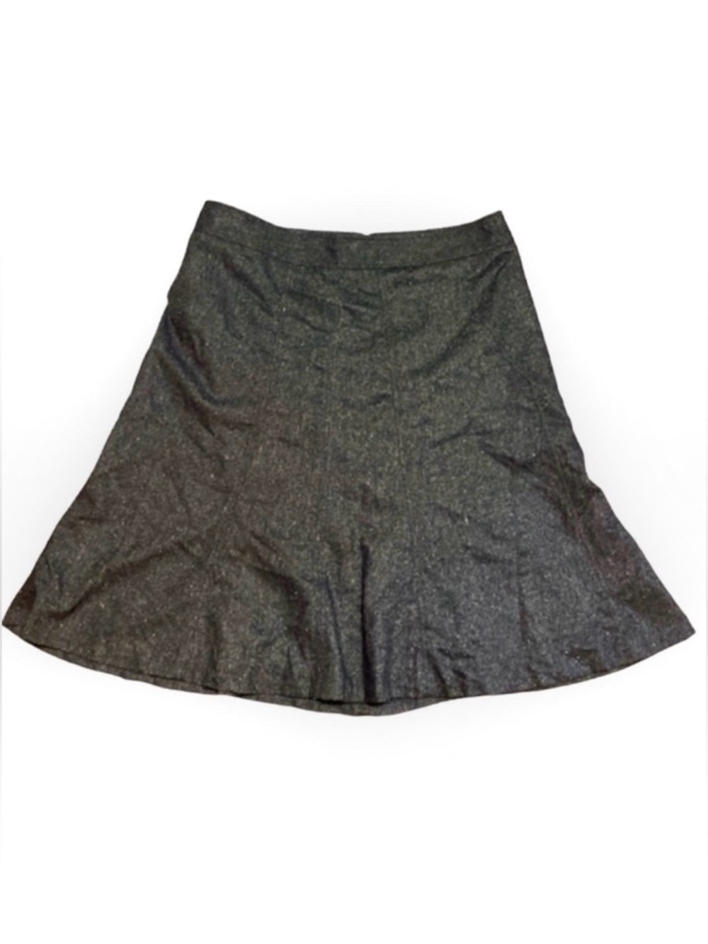 LOFT Brown Herringbone Tweed Fit and Flare Skirt Women’s Size 14 Preppy Academia